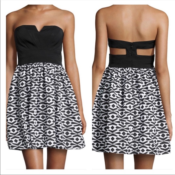 Aidan Mattox Dresses & Skirts - Aidan Mattox Strapless Geometric Print Dress 10